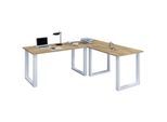 VCM VCM Holz Schreibtisch Eckschreibtisch schlicht 190x130 L Form links oder rechts Arbeitstisch Platte 50 cm tief Computertisch Büromöbel - Lona U