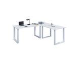 VCM VCM Holz Schreibtisch Eckschreibtisch schlicht 220x160 L Form links oder rechts Arbeitstisch Platte 80 cm tief Computertisch Büromöbel - Lona U