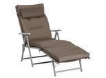 Outsunny Gartenliege Metall, Texteline, Polyester, PP-Baumwolle