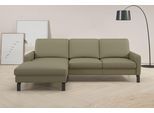 Ecksofa HOME AFFAIRE, grün (oliv), B:244cm H:86cm T:164cm, 100% Leder, Sofas, Ecksofa, inkl. saugroboterfreundliche Höhe & schmale Armlehnen