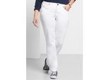 Stretch-Hose SHEEGO, Damen, Gr. 24, Kurzgrößen, weiß, 97% Baumwolle, 3% Elasthan, unifarben, Hosen