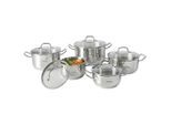 Homeware Profession. Kochtopfset , Edelstahlfarben , Metall , 5-teilig , 16 cm,20 cm , 1.9 l,3.5 l,6.0 l,1.5 l,2.9 l , zylindrisch , Lfgb , rostfrei , Kochgeschirr, Töpfe, Topfsets