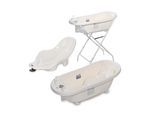 Lorelli Babybadewannen-Set Babybadewanne 88 cm Badesitz Badewannenständer Ablauf weiß