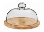 Käseglocke KELA "Käseglocke", transparent, Ø:24cm, Glas, Holz, Servierglocken, Käseglocke, Holzart: Bambus (China)