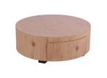 Stylife Couchtisch, Eiche, Holz, Holzwerkstoff, Eiche, furniert, 1 Schublade(n) Schubladen, rund, 80x30x80 cm, Stauraum, Wohnzimmer, Wohnzimmertische, Couchtische, Couchtische mit Stauraum