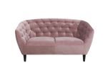 Ambia Home Chesterfield-Sofa, Rosa, Holz, Kautschukholz, massiv, 2-Sitzer, 150x78x84 cm, Wohnzimmer, Sofas & Couches, Sofas, Chesterfield Sofas