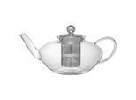 Novel Teekanne , Klar, Edelstahlfarben , Metall, Glas , 1,3 l , Lfgb , Ausgießer, Siebeinsatz , Geschirr, Kannen & Karaffen, Teekannen