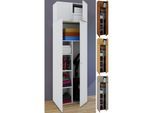 VCM Besenschrank 6 Fächer Maße B. 70 x H. 238 x T. 40 cm Haushaltsschrank Mehrzweckschrank Aufsatz mit zwei Türen - Vandol