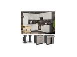 Vicco Schubunterschrank Fame-Line Anthrazit Grau-Beige gerahmt 80 cm mit Arbeitsplatte Anthrazit