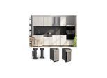 Vicco Schubunterschrank Fame-Line Anthrazit Grau-Beige gerahmt 40 cm mit Arbeitsplatte Eiche