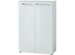 Aktenschrank "Muenchen" Glasfront Soft-Close Abschließbar, Weiß 80x37x120cm