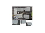 Vicco Hängeschrank Fame-Line Anthrazit Hellblau-Grau gerahmt 60 cm flach