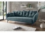 3-Sitzer HOME AFFAIRE "Baggio Breite 236 cm, modernes Sofa, hoher Fuß, bequem", ocean, B:236cm H:94cm T:103cm, 100% Polyester, Sofas, schwarze Metallfüße