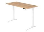 HAMMERBACHER VXBHM16/E/WW elektrisch höhenverstellbarer Schreibtisch 65,0 - 130,0 cm - elektrisch eiche / weiß