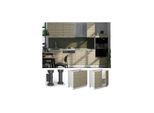Vicco Unterschrank Fame-Line Weiß Eiche gefräst 80 cm mit Arbeitsplatte Marmor-Weiß