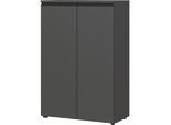 Aktenschrank 2-türig Soft-Close, 3 Ordnerhöhen 81x120x40 cm Graphit