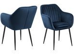 Stuhl AC DESIGN "Emilia Dunkelblau", blau (dunkelblau), B:57cm H:83cm T:61cm, Stühle, Stuhl