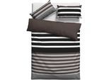 Bettwäsche H.I.S "Majoran", braun, B/L: 135cm x 200cm, 1 Stk., 1 Stk., Polycotton recycelt, B/L: 40cm x 80cm, 2, Polycotton recycelt, Obermaterial: 52% Polyester, 48% Baumwolle, Bettwäsche, Bettwäsche, gestreifte Bettwäsche in verschiedenen Qualitäten