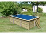 Rechteckpool KARIBU "Malta BxLxH: 530x353x124cm", braun, B:530cm H:124cm L:353cm, Schwimmbecken, 44 mm starke kesseldruckimprägnierte Holzbohlen aus Fichtenholz