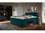 Boxbett HOME AFFAIRE "Carolin", blau (nachtblau meliert), B:182cm L:210cm, Komplettbetten, mit Nische inkl. gepolsterter Unterlage für Haustiere