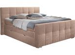 Boxspringbett HOME AFFAIRE "Rosà", beige (sand), B:204cm L:224cm, Komplettbetten, Boxspringbett, H3/H3, H3/H4, H4/H4 möglich