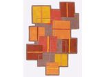 Teppich HEINE HOME Gr. 2, orange (orange, braun), B:70cm H:12mm L:140cm, Wolle, Teppiche, Teppich