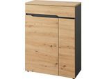 Schuhschrank OTTO HOME "Bergen Schuhschrank, 80/107/38 (B/H/T cm)", artisan eiche, graphit dekor, B:80cm H:107cm T:38cm, Holzwerkstoff, Metall, Schränke, Schuhschrank, 2 türig, Schubkasten, Soft Close
