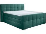 Boxspringbett HOME AFFAIRE "Rosà", grün, B:204cm L:224cm, Komplettbetten, Boxspringbett, H3/H3, H3/H4, H4/H4 möglich