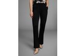 Schlaghose LAURA SCOTT, Damen, Gr. 34, N-Gr, schwarz, Milano Rib, Obermaterial: 76% Polyester, 20% Viskose, 4% Elasthan, unifarben, figurbetont lang, Hosen, aus bequemer, elastischer Ware
