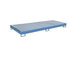 eurokraft pro Regal-Bodenwanne mit PE-Einsatz, mit Rost, 240 l, LxBxH 3265 x 1315 x 195 mm, blau