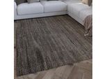 Teppich WECON HOME "Hamptons EIGHTEEN", grau (grau braun), B:70cm H:15mm L:140cm, Polyester, Teppiche, Teppich, Läufer, Kurzflor, Wohnzimmer, Schlafzimmer, elegant, robust, Streifen