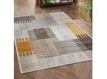 Teppich LUXOR LIVING "Toronto", gelb (gelb,grau), B:200cm H:12mm L:290cm, Obermaterial: 100% Polypropylen, Teppiche, Teppich, Kurzflor, modernes Patchwork-Design, Hoch-Tief Struktur, Wohnzimmer