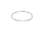 Armband KUZZOI "Herren ID Platte Figaro Klassisch 925 Silber" Gr. 21, silber, Armbänder, Herren, 21cm, ohne Stein, Silber 925 (Sterlingsilber), Armbänder mit Gravur