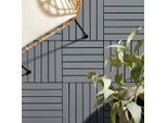 Ambia Garden Terrassenfliese, Grau, Schwarz, Holz, Kunststoff, Akazie, massiv, 30x2.4x30 cm, Teppiche und Böden, Terrassenböden & Balkonböden, Terrassenfliesen