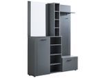 Mid.you Garderobe, Anthrazit, Glas, Holzwerkstoff, 7-teilig, 3 Fächer, 150x190x32 cm, Garderobe, Garderoben-Sets & Garderoben-Serien, Garderoben-Sets