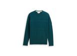 TOM TAILOR Herren Strickpullover aus Baumwolle, grün, Uni, Gr. M