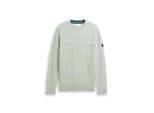 TOM TAILOR Herren Strickpullover aus Baumwolle, grün, Uni, Gr. M