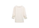 TOM TAILOR Damen Jacquard Sweatshirt, weiß, Uni, Gr. M