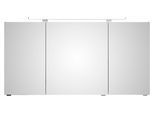 Badezimmerspiegelschrank SAPHIR "Serie 4010 Badezimmer-Spiegelschrank inkl. LED-Aufsatzleuchte", braun (eiche ribbeck quer nachbildung), B:140cm H:73,8cm T:17cm, Holzwerkstoff, Schränke, Badschrank 140 cm breit, 3 Türen, 6 Glas-Einlegeböden, inkl Türdämpfer