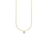 Kette mit Anhänger BRUNO BANANI "Schmuck Geschenk Solitär-Optik", gelbgoldfarben, kristallweiß, Halsketten, Damen, Silber 925 (Sterlingsilber), L: 50 B: 0,6mm, mit Zirkonia (synth.), B:0,6mm