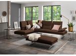 Ecksofa W.SCHILLIG "broadway, Designsofa, mit tollem Sitzkomfort, L-Form", braun (chocolate s37), B:284cm H:94cm T:224cm, Stoff S37 (100% Polyester): Luxus-Microfaser in Lederoptik, Sofas, Ecksofa, Sitztiefenverstellung, Kopfteil- & Seitenteilverstellung, Breite 284cm
