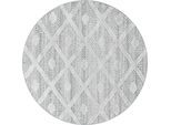 Teppich AYYILDIZ TEPPICHE "PISA 4707", grau, H:20mm Ø:80cm, Polypropylen (PP), Teppiche, Teppich, Läufer, rund, Hoch Tief Struktur, Wohnzimmer,Schlafzimmer