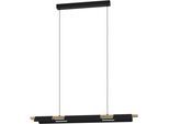 EGLO Hängeleuchte "ERMUA", braun (schwarz, braun), H: 110cm, 1 Stk., Leuchten, Hängeleuchte in schwarz und braun aus Stahl, Holz - 27W - Warmweiß, Hängeleuchte