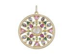 Kettenanhänger "Mandala, Silber 925", bunt (mehrfarbig), GIORGIO MARTELLO MILANO, Schmuckanhänger, Damen, 4,5cm, Silber 925 (Sterlingsilber), Kettenanhänger