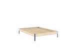 Bettgestell KARUP DESIGN "CORE BED Bodenbett, Holzrahmen, Futonbett, Jugendbett, Holzbett", raw, vivid blau, B:146cm H:34cm L:206cm, Betten, Bettgestell, Massivholzbett mit Lattenrost, Kiefer massiv, Doppelbett ohne Kopfteil