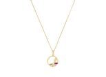 Kette mit Anhänger AMOR "Schmuck Geschenk, Perle", gelbgoldfarben, pink, weiß, Halsketten, Damen, Silber 925 (Sterlingsilber), L: 45 B: 1mm, mit Zirkonia (synth.) - mit Muschelkernperle, B:1mm