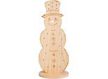 NÄVE LED Dekoobjekt "Snowy, Weihnachtsdeko aus Holz", beige (natur), H: 50cm, 1 Stk., Leuchten, Schneemann aus Holz, Höhe ca. 50 cm, Batteriebetrieb
