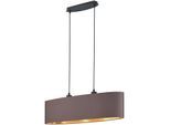 OTTO HOME Pendelleuchte "Jerrett", grau (taupe), 2, H: 150cm, 1 Stk., Leuchten, Hängeleuchte 2-flammig, Schirm taupe und innen goldfarbig, Pendelleuchte