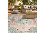Teppich MERINOS "Salsa Outdoor 20053", pink, B:80cm H:4mm L:150cm, Polypropylen (PP), Teppiche, Teppich, In- und Outdoor geeignet, Außenbereich, Balkon, robust, Vintage