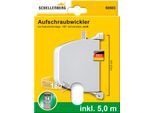 Aufputz-Gurtwickler SCHELLENBERG "Aufschraubwickler für das Rollladensystem Mini", weiß, B:22cm H:15,9cm, Gurtwickler, schwenkbar, mit vormontiertem Rollladengurtband, braun oder weiß